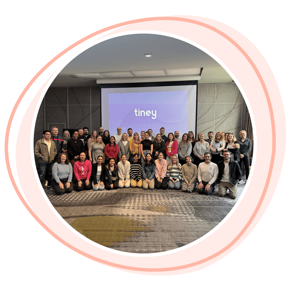 Group of happy tiney childminders