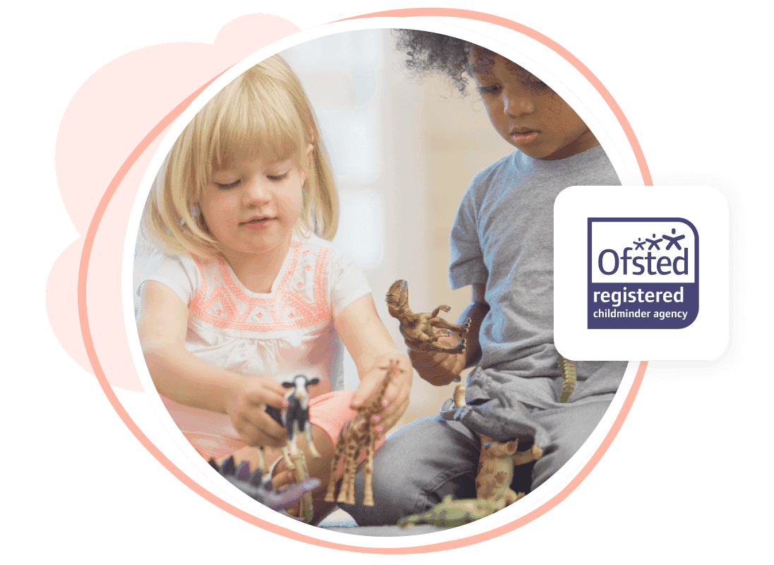 Children playing happily together in a tiney home